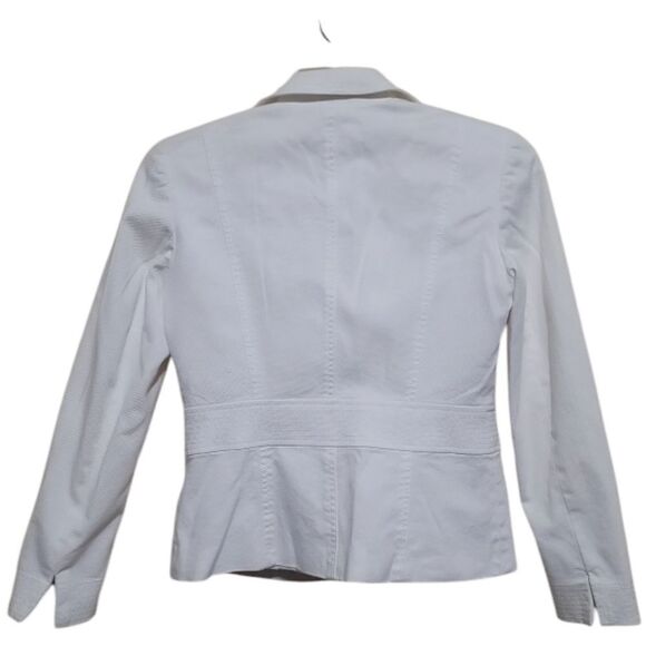 Kasper Women’s  White Cropped Slim PantSuit Size 4 Jacket Size 6 Pants - Picture 7 of 14